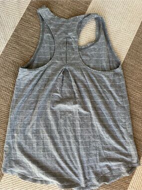lululemon athletica Gray Striped Racerback Tank